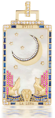 La Luna Tarot Card pendant by Sorellina Jewelers.