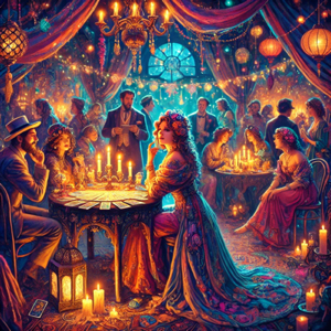 Reading tarot at a party